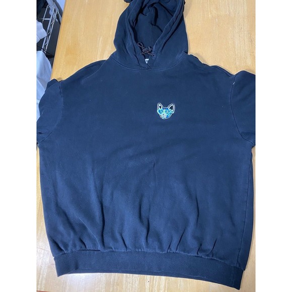 UniFree All Black Hooded Ears Anime Style Cosplay SZ L 25pit2pit (runs Big) - Picture 3 of 9